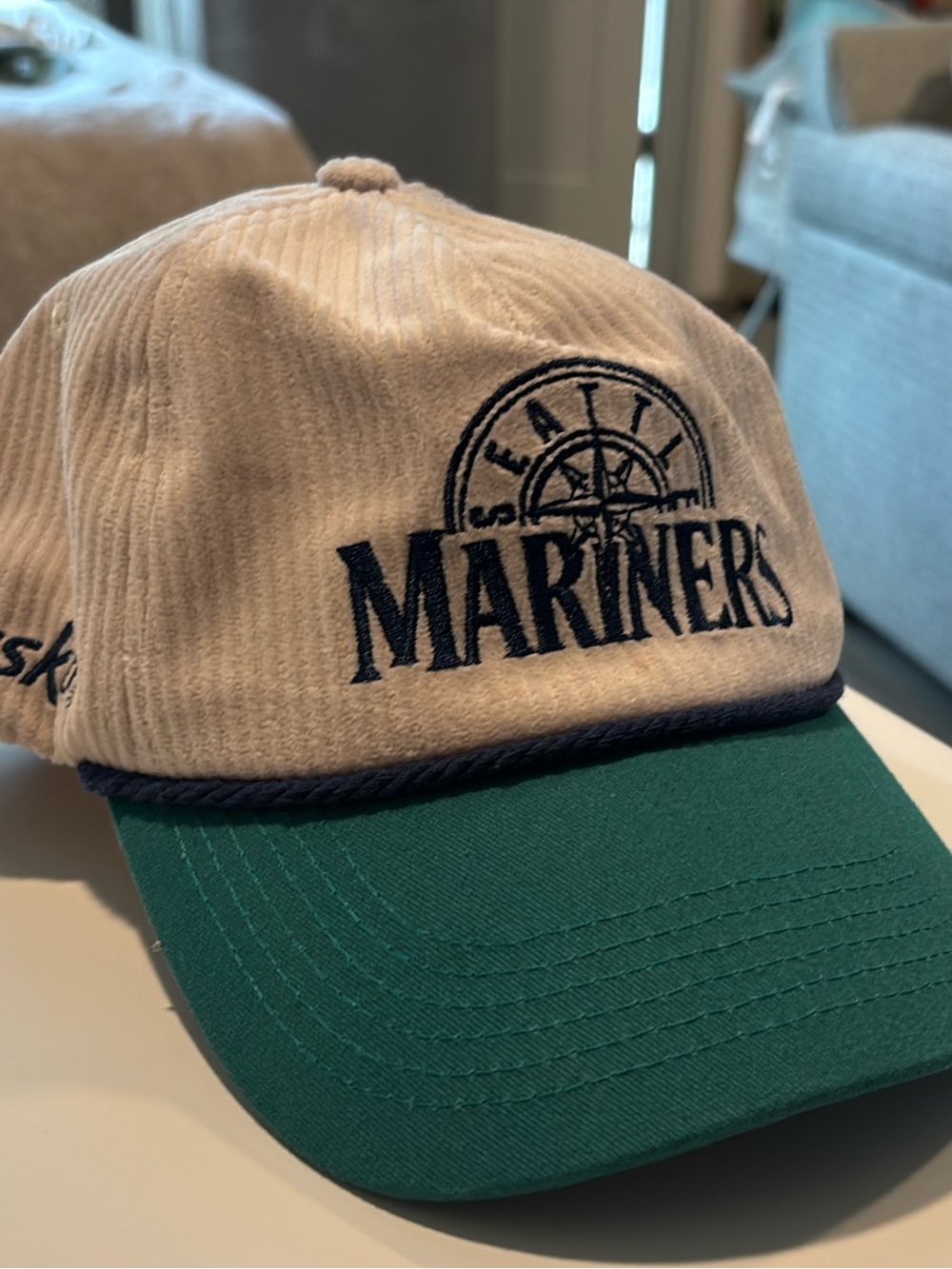 Seattle Mariners Corduroy Rope Baseball Cap - White and Teal